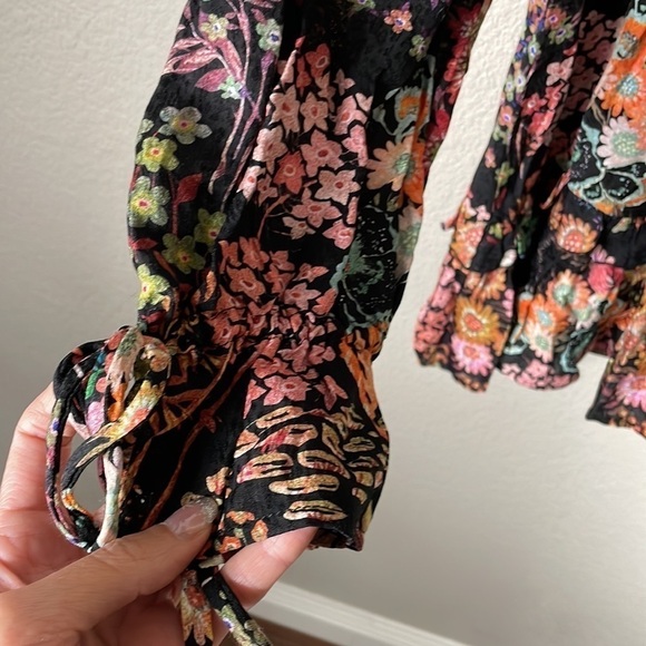 NWT Ted Baker Hendria Ruffle Trim Mini Dress Long Sleeve Floral Romantic Sz 0 XS - Picture 5 of 17